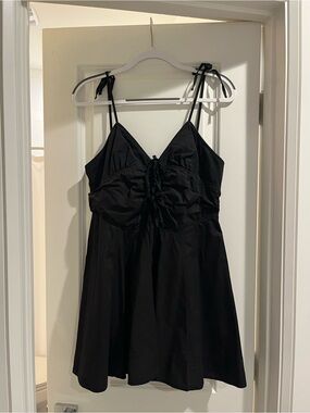 Zara Black Mini Dress with Tie Straps